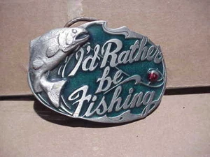 I'd Rather Be Fishing, hebilla de cinturón, hebillas de América, hecho en EE. UU. - Imagen 1 de 2