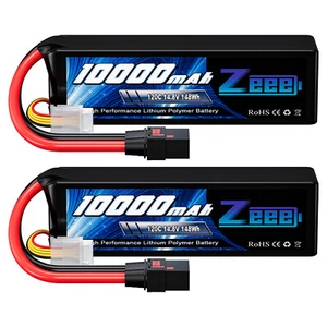 2x Zeee 14.8V 4S Lipo Battery 10000mAh 120C QS8 Connector Softcase for RC Models - Picture 1 of 6