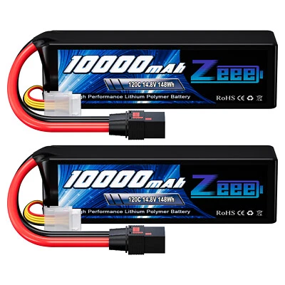 2pcs Zeee 4S 14.8V Lipo Akku 10000mAh 120C QS8-S Stecker Lipo Batterie Softshell - Bild 1 von 4