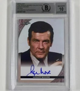Leaf ROGER MOORE COLLECTION Autograph Card SILVER SP * BGS 10 Auto * Beckett BAS - Picture 1 of 2