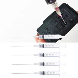 5Pcs10ml Tinte Füllen Spritze Kunststoff Injektor Zeichnung Werkzeug mit Skala - Afbeelding 1 van 12