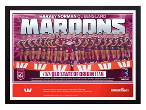 Framed 2024 Queensland NRLW State Of Origin Poster - 84cm x 59.5cm x 3cm - Picture 1 of 3