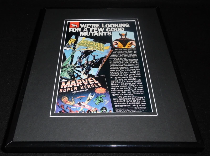 TSR 1987 Marvel Super Heroes 11x14 Framed ORIGINAL Vintage Advertisement  - Image 1 of 1