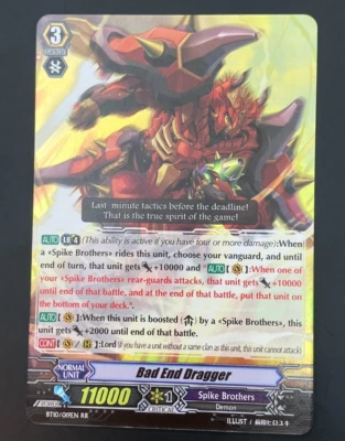 Cardfight Vanguard Bad End Dragger BT10/019EN - RR TCG  - Image 1 of 2