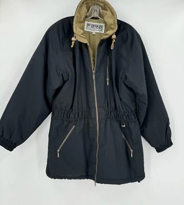 Chaqueta cortavientos Fera para mujer vintage negra tribal águila con cremallera ropa de esquí talla 14 Foto 1 de 4