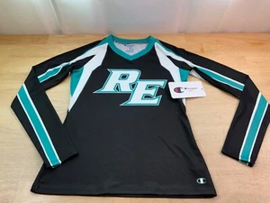 New Girl’s Champion LS Ultra Fuse Tee Size YM says RE in Black, Teal & White* - Picture 1 of 5