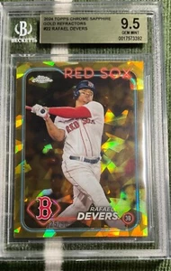 2024 TOPPS CHROME SAPPHIRE GOLD REFRACTORS /50 #22 RAFAEL DEVERS BECKETT 9.5 GEM - Picture 1 of 3
