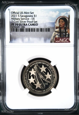 2021 S Proof Native American U.S. Military since 1775 NGC PF70 $1 coin ER S-Set Cover