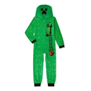 Minecraft Long Sleeve Hooded Sleeper Blanket Pajama Boy Size 8 - Picture 1 of 1