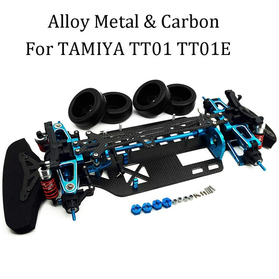 1/10 RC  Alloy & Carbon Shaft Drive Touring Car Frame Kit for TAMIYA TT01 TT01E  - Image 1 of 4