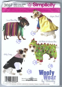 Nuevo Simplicity 3667 Disfraces para Perros Ropa Patrón Talla S - L Woofy Wear Sin Cortar FF - Imagen 1 de 2