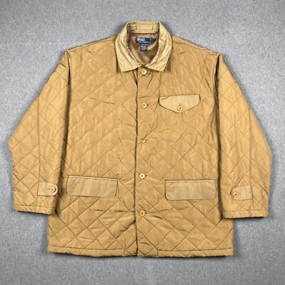 Chaqueta Polo Ralph Lauren De Colección Para Hombres Grande Acolchada Granero Tareas Caza Tostado Foto 1 de 4