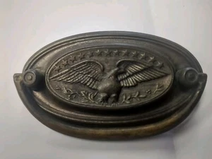 Patriotic F1297 Eagle Patina!Drop Bail Pull Handle 13 Stars 2-1/2" Centers Vtg - Picture 1 of 4