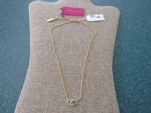 KURT GEIGER LONDON KRISTALL & CZ EVIL EYE ANHÄNGER HALSKETTE vergoldet BLAU - Bild 1 von 5