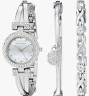 Anne Klein Women's Premium Crystal Accented Watch And Bracelet Mothers Day Set