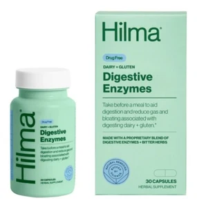 NEW HILMA DAIRY + GLUTEN DIGESTIVE ENZYMES - 30 CAPSULES - EXP 01/26 - Picture 1 of 1