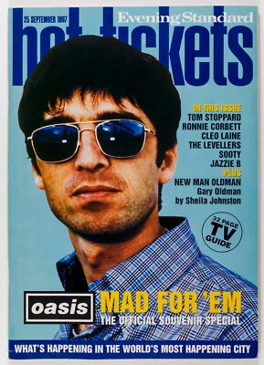 Oasis Gary Oldman Bob Mortimer Alek HOT TICKETS POSTER MAGAZINE SEPTEMBER 1997 - Image 1 of 4