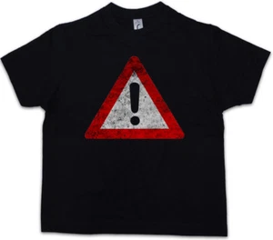 WARNING SIGN Kids Boys T-Shirt Symbol Logo USA Caution Danger Restricted Area - Picture 1 of 1