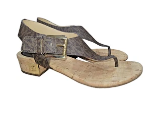 Michael Kors London Women's Brown Thong Sandals Signature logo Shoes Size 7.5 M - Picture 1 of 10