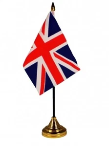SET OF 5 UNION JACK TABLE DESKTOP FLAGS England FLAG - Picture 1 of 1