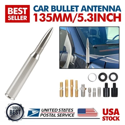 Para GMC Sierra 1500/2500 HD/3500 5.3" Corta Gunmetal Plata Antena de Coche AM/FM Foto 1 de 4