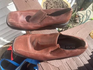 Axcess Herren Größe 11 M Leder Halbschuhe Braun Elegant Slipper Schuhe - Bild 1 von 5