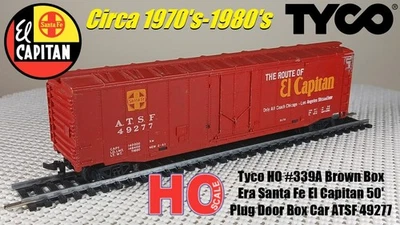 Tyco HO #339A коричневая коробка эпохи Santa Fe El Capitan 50' штепсельная вилка двери коробка автомобиля ATSF 49277 - Изображение 1 из 4