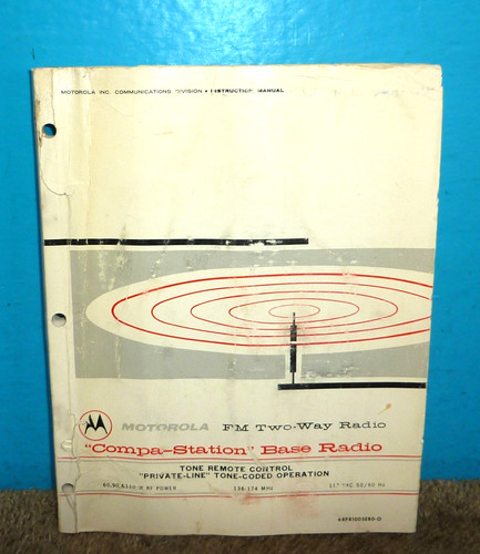 Notice D'origine Motorola Compa-Station - Manuel Technique Pour Radio FM Bidirectionnelle Base
