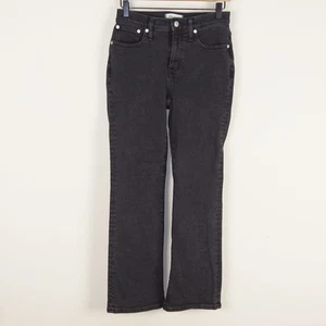 Pantalones de mezclilla acampanados recortados negros de tiro medio Madewell para mujer talla 25 - Imagen 1 de 11