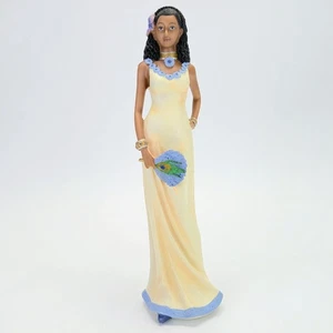 Vintage 2004 10.4" Home Interiors African Aliya in Formal Dress w/ Fan 12227-04 - Picture 1 of 7