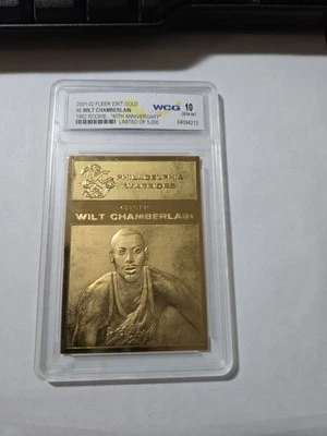 WCG 10 2001-02 Fleer 23KT золото #8 Уилт Чемберлен 1962 дебютант 40th Ann Ltd 5000 - Изображение 1 из 3