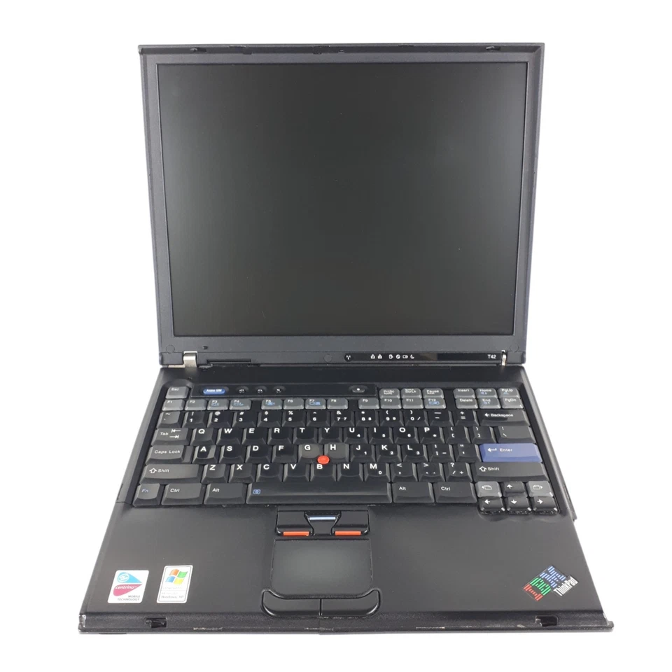 Vintage IBM ThinkPad T42 14" Laptop 1GB RAM NO HDD/OS Bios Locked For Parts - Image 1 of 4
