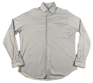 Peter Millar Shirt Mens Large Gray Button Up Long Sleeve Spades Clubs Logos AOP - Picture 1 of 8