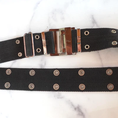 Vintage Y2K Christian Dior Belt Black Street Chic by John Galliano Adjustable CD - Image 1 of 4