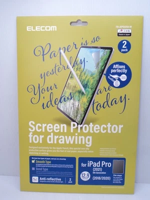 2 pk Elecom Screen Protector for Drawing fits iPad Pro 12.9" 5th Gen/2020/2018 - Image 1 of 2