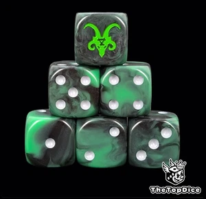 Green black ratmen for grimdark fantasy tabletop wargames D6 vermin horde dice - Picture 1 of 4