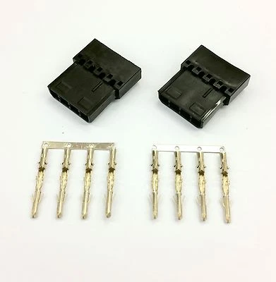 PK OF 2 - 4 PIN MOLEX PC PSU POWER CONNECTOR PASSTHRU MALE/FEMALE-BLACK INC PINS - Image 1 of 4