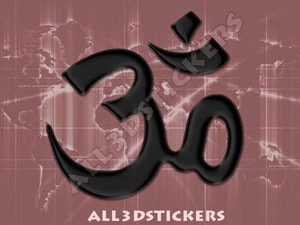 Adesivo Resinato Effetto 3D Simbolo OM - Colore Nero 85x85 mm. - Picture 1 of 1