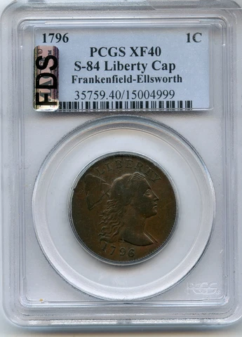1796 Liberty Cap Large Cent PCGS XF 40 Penny S-84 Copper Coin - JJ513 Cover