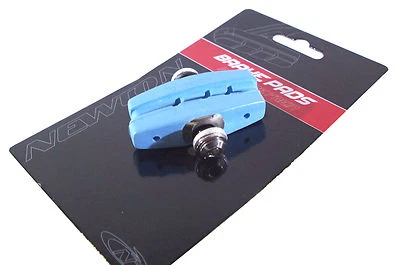 PAR DE BLOQUES DE BICICLETA DE FRENO AZULES PASTILLAS DE 50 MM VINTAGE CIUDAD BLOQUE DE GOMA ZAPATOS FIXIE BMX Foto 1 de 2