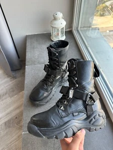Buffalo rare leather avant gard rare bondage boots Size: 38 - Picture 1 of 10