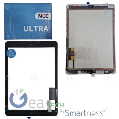 TOUCH SCREEN APPLE IPAD 6TH 9.7'' (2018) A1893 A1954 NCC ULTRA RICAMBIO NERO - Immagine 1 di 2