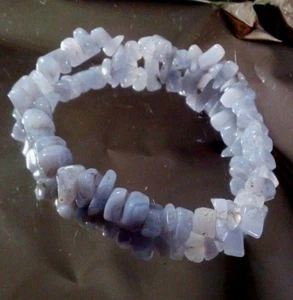 Bracciale CALCEDONIO azzurro AGATA DAL PIZZO BLU + foglio informativo proprieta - Imagen 1 de 2
