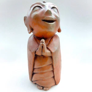 Jizo Skulptur, wetterfest, Happy Healing Buddha Figur, Handarbeit signiert Kunst - Bild 1 von 12