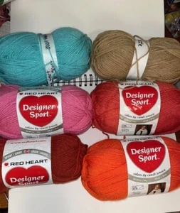 Red Heart Yarn DESIGNER SPORT (discontinued) - 3oz / 85g  colors by Candi Jensen - Picture 1 of 25