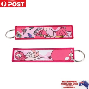 Piglet Winnie The Pooh Keychain Keyring Double Sided Embroidered Key Tags Gift - Picture 1 of 1