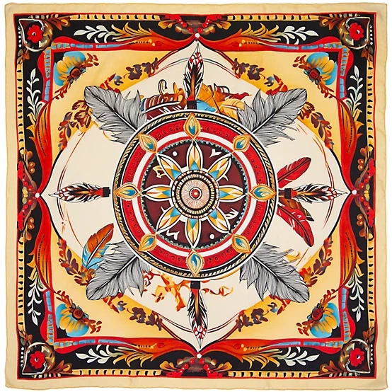 Bufanda de seda 100 % estampado occidental atrapasueños de trapo salvaje Wyoming Traders - 34,5" Foto 1 de 1