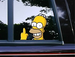 Homer Middle Finger Peeker Peeking Window Vinyl Car Decals The Simpsons Stickers - Bild 1 von 4
