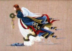 Lavender and Lace Angel of Freedom Cross Stitch Pattern LL10 - Picture 1 of 1