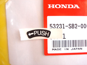 (1) HONDA ACURA OEM NSX CRX INTEGRA ACCORD Ignition "PUSH" Label  53231-SB2-000